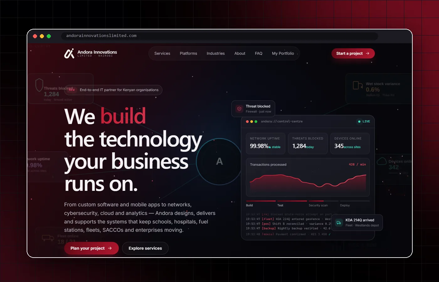 Andora Innovations website