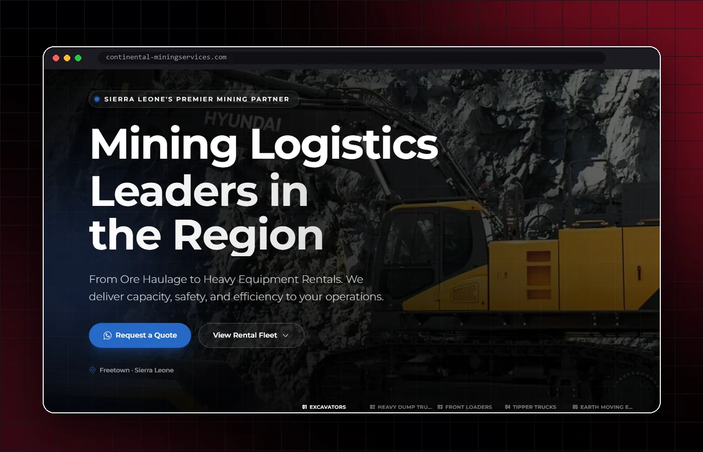 Continental Mining Services website