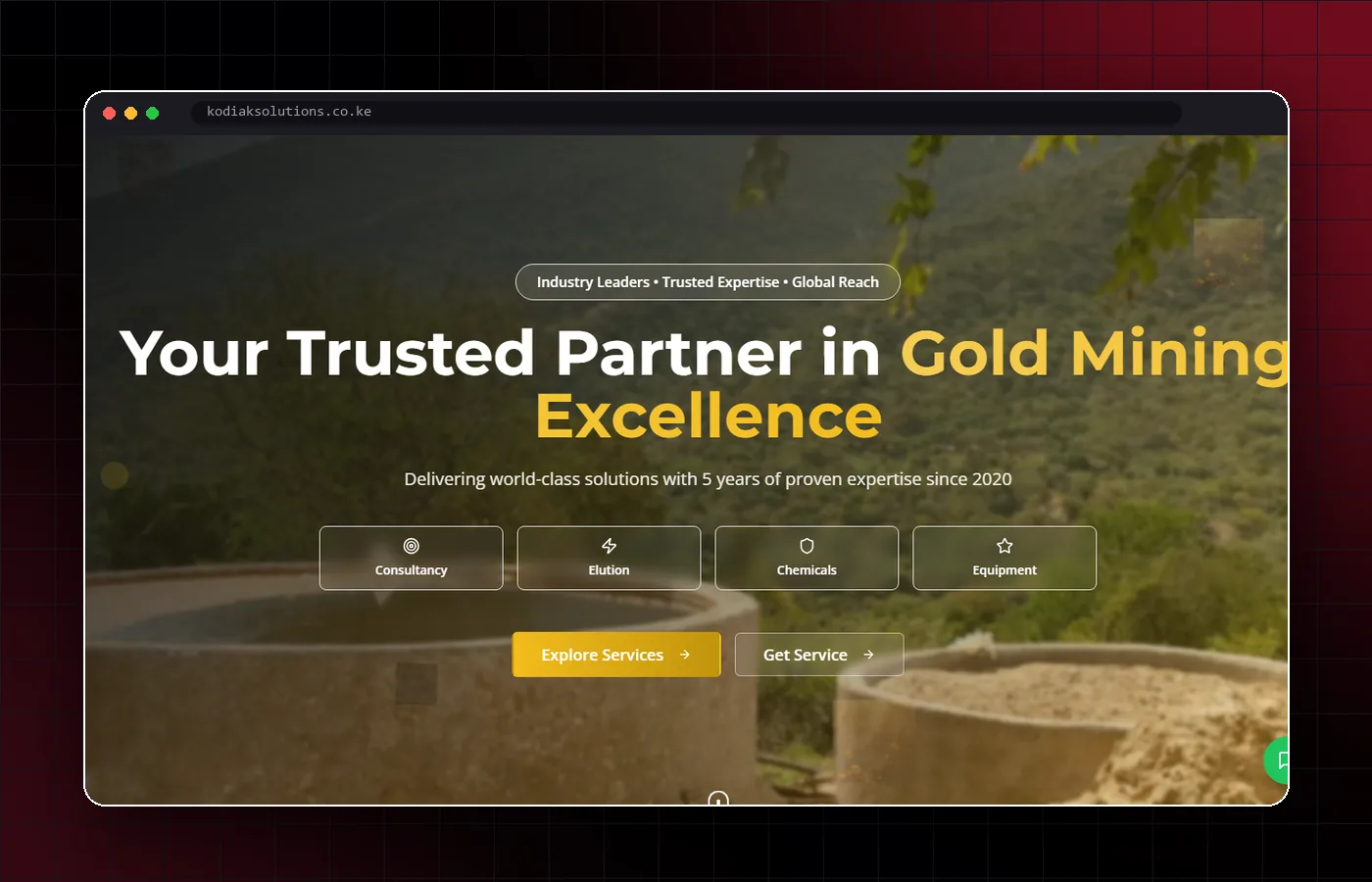 Kodiak Solutions gold mining website